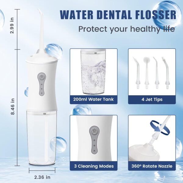 Amazon 77% OFF Deal with code "OMVDLJDM" on Portable Cordless Water Dental Flosser with 4 Jet Tips - Image 2