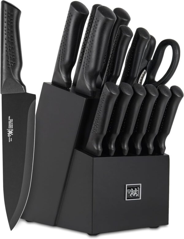Big Spring Deal 60% Off on Kitchen Knife Set with Block Self Sharpening