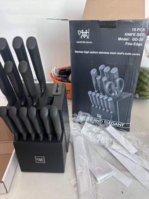 Big Spring Deal 60% Off on Kitchen Knife Set with Block Self Sharpening - Image 2