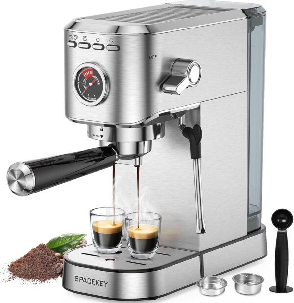 amazon 65% OFF Deal with code "4539D7KT "on Spacekey Espresso Machine 20 Bar