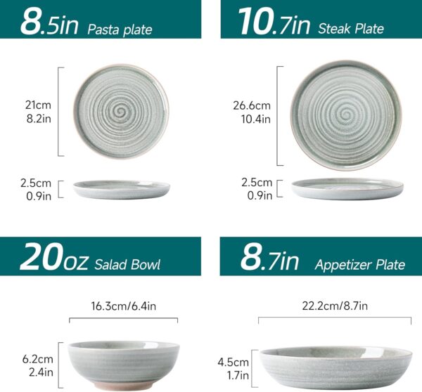 Amazon 60% OFF Deal with code "40DKU3WS" on Ceramic Green Dinnerware Sets-16 Pieces Set - Image 2