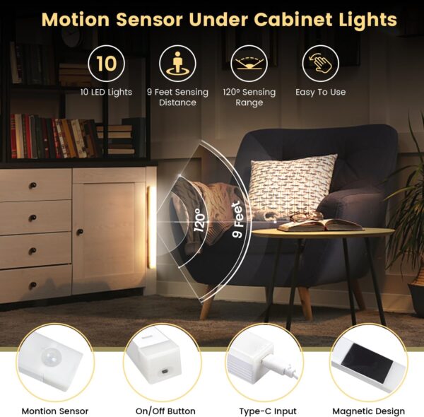 Amazon 70 % OFF Deal with code "RR5EJ62A" on 5 Pack Motion Sensor Under Cabinet Lights with Magnetic - Image 4