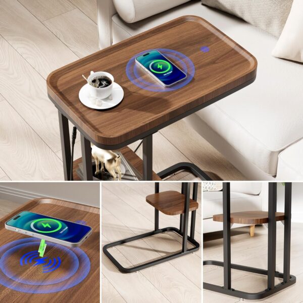 Amazon 58% OFF Deal with code "50OOZX5J" on C Shaped End Table with Wireless Charging Station, Smart Side Table - Image 3