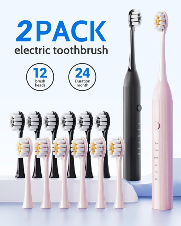 Amazon 71% OFF Deal with code"40Z97DQ5" on 2 Pack Electric Toothbrush Set - Image 3