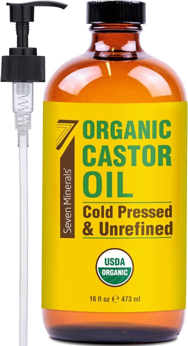 Amazon 13% OFF Deal on Castor Oil Organic Cold Pressed Unrefined Glass Bottle Pack