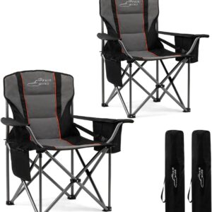 Limited Time Deals 20% Off on FAIR WIND 2 Pack Oversized Fully Padded Camping Chair with Lumbar Support