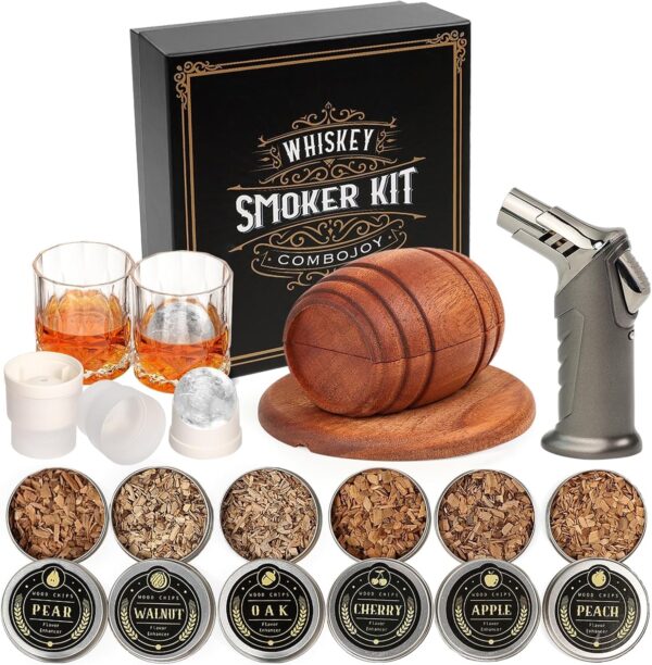 Limited Time Deals 38% Off Whiskey Smoker Kit with Torch - 6 Flavors Wood Chips