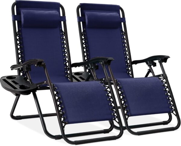 Limited Time Deals 23% Off on Set of 2 Adjustable Steel Mesh Zero Gravity Lounge Chair