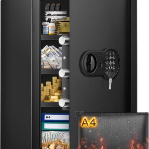 Limited Time Deal 24% Off on Fire proof Safe with Fireproof Document Bag