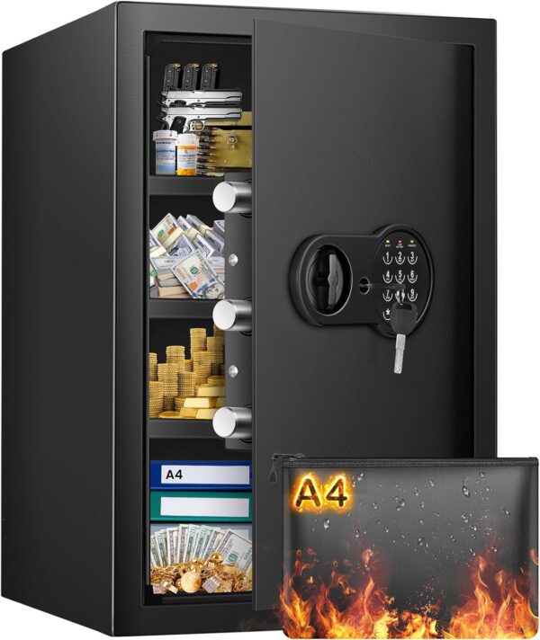 Limited Time Deal 24% Off on Fire proof Safe with Fireproof Document Bag