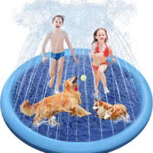 Limited Time Deals 31% Off on Splash Pad, 67in Anti-Slip Splash Pad for Kids