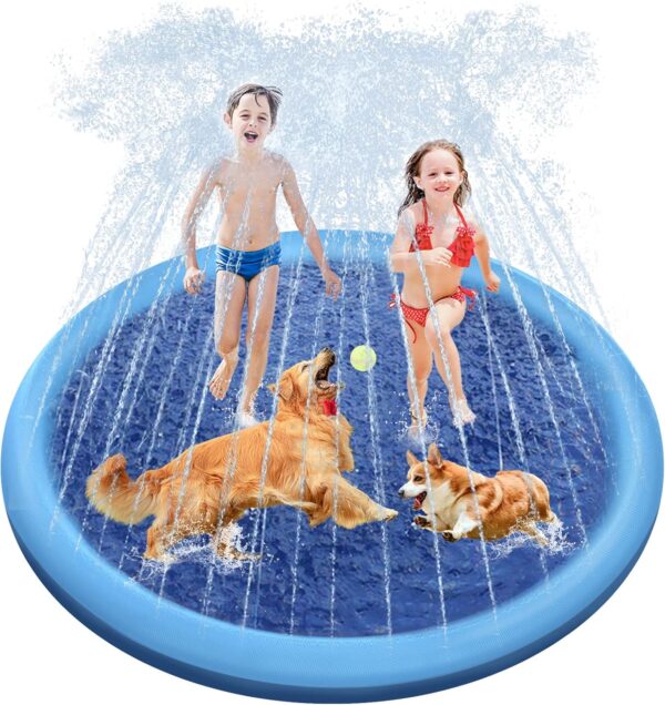 Limited Time Deals 31% Off on Splash Pad, 67in Anti-Slip Splash Pad for Kids