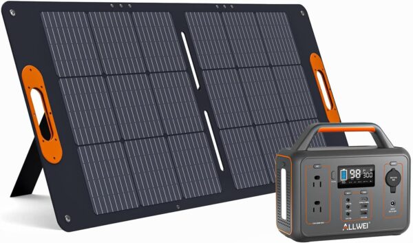 Limited Time Deals 31% Off on ALLWEI 300W Solar Generator with 100W Solar Panel