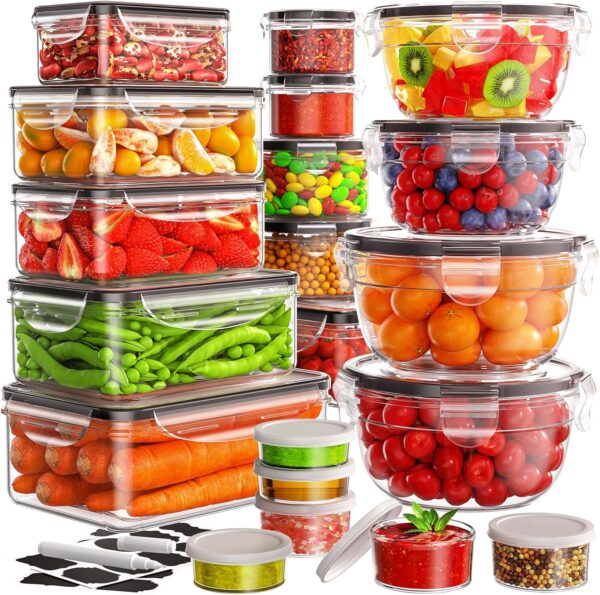 Limited Time Deals 26% Off 40 PCS Food Storage Containers with Lids Airtight