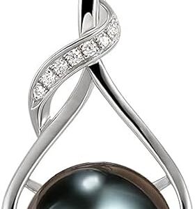Limited Time Deal 14% Off on Gifts for Women Wife-Tahitian-Black-Pearl-Necklace