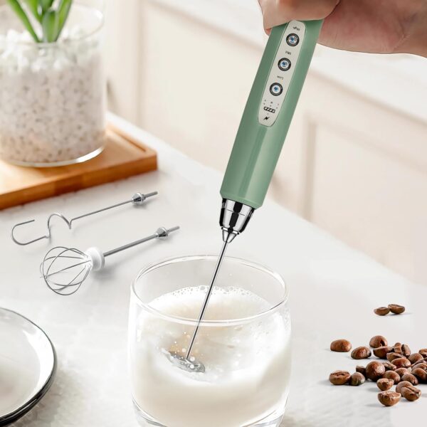 Limited Time Deals 20% Off on Milk Frother Rechargeable Handheld-Electric Whisk 3 Speed Adjustable