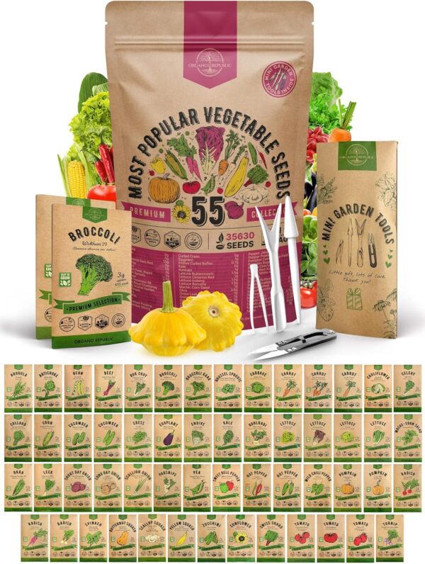 Limited Time Deals 31% Off on 55 Vegetable Seeds Variety Pack