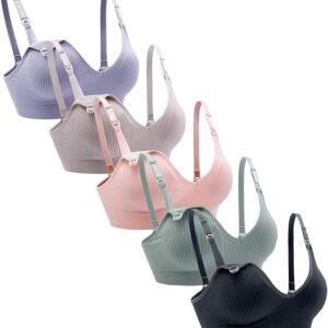 Limited Time Deals 15% Off Suekaphin Nursing Bra 5pack Wireless V Neck Maternity Nursing Bra