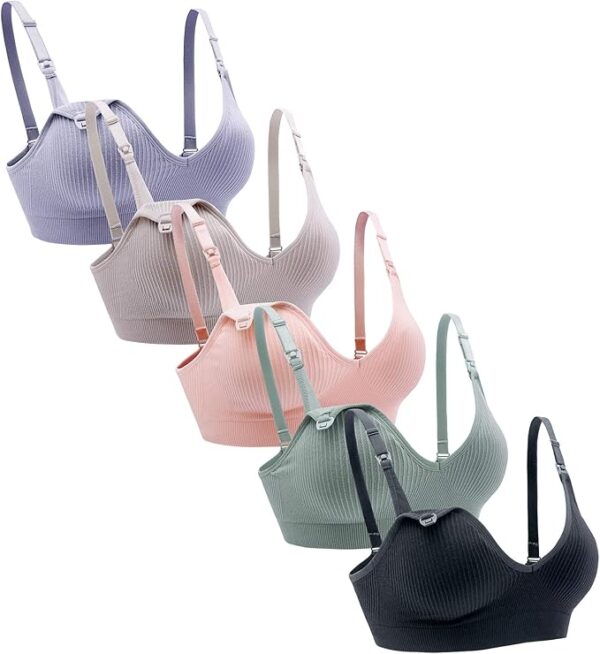 Limited Time Deals 15% Off Suekaphin Nursing Bra 5pack Wireless V Neck Maternity Nursing Bra