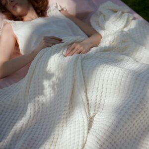 Limited Time Deals 28% Off on Bedsure Cooling Cotton Waffle Queen Size Blanket